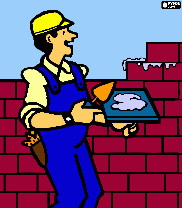 dibujo de albañil logo para colorear