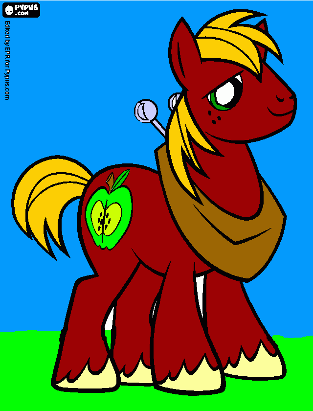 Dibujo De Big Mac El Es El Hermano Mayor De Applejack Y Apple Bloom para colorear