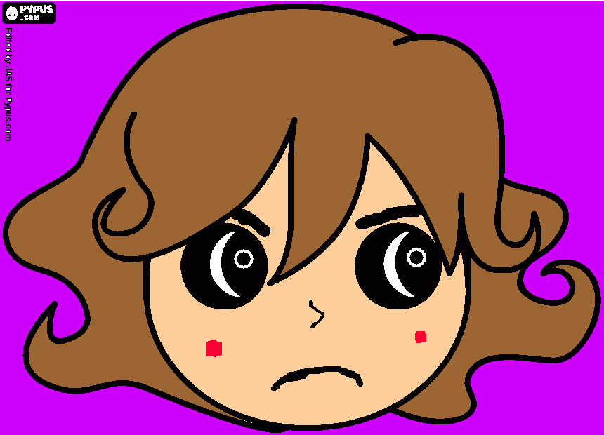 dibujo de cara de niña  para colorear