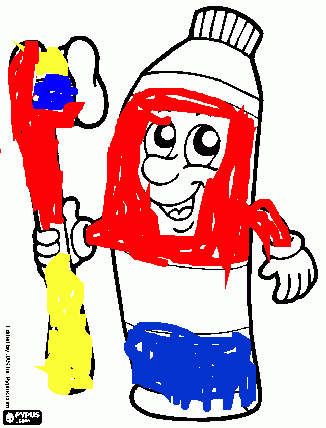 dibujo de cepillo y pasta para colorear