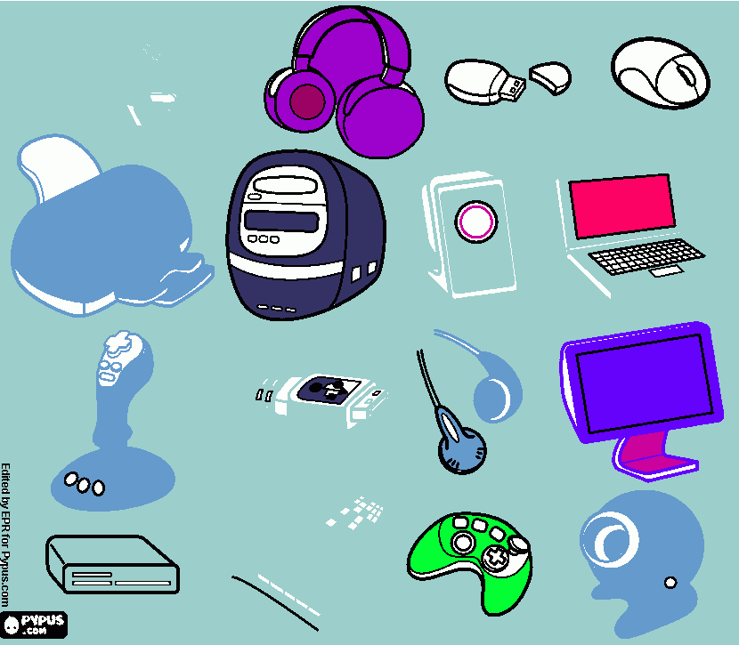 dibujo de dipositobo de informatica para colorear