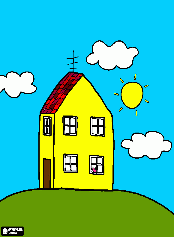 Dibujo de la casa de Peppa. para colorear