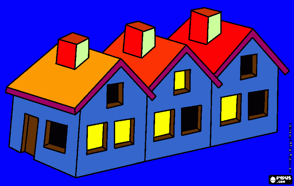 dibujo de las casas de luz para colorear