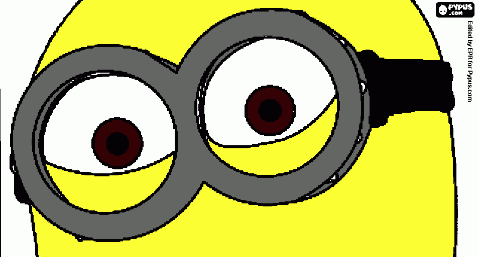 DIBUJO DE MINION CON LENTES para colorear