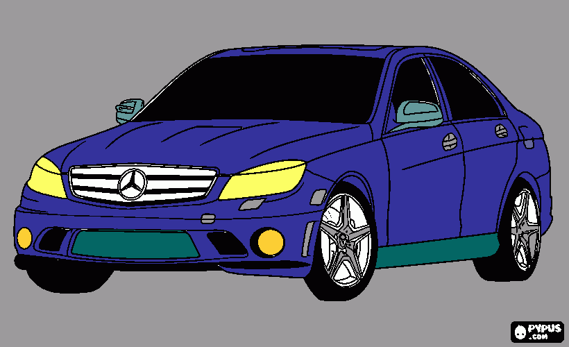dibujo de modelo clasico de mercedes benz para colorear
