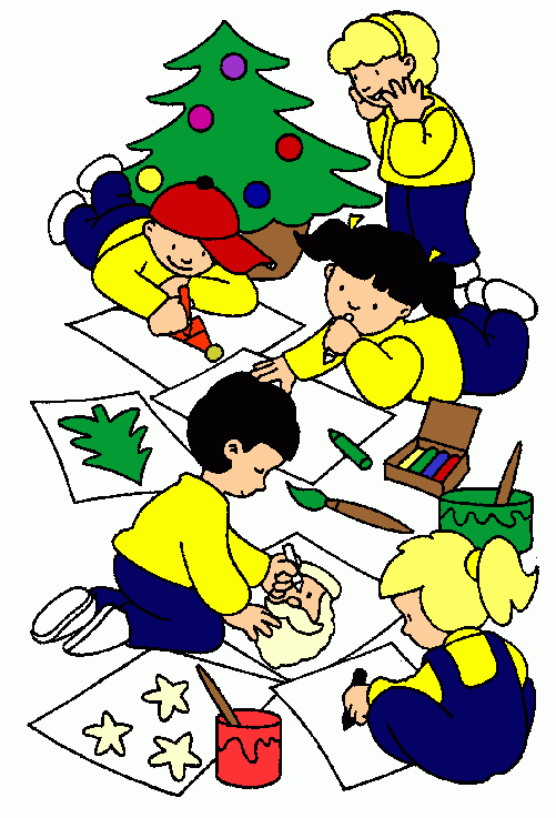 dibujo de niños pintando para colorear