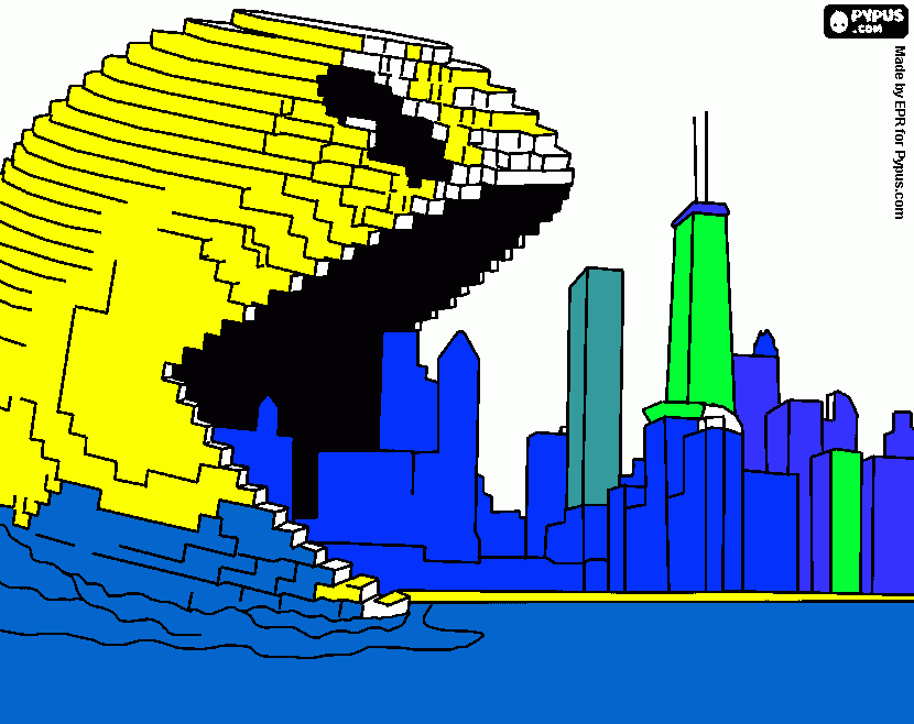 dibujo de pacman para colorear