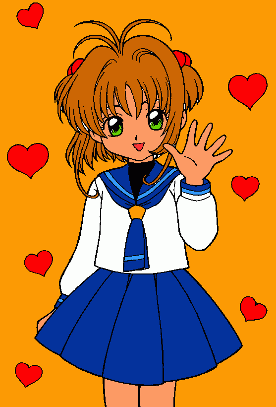 dibujo de sakura de mi opinion esta bien coloreadoo para colorear
