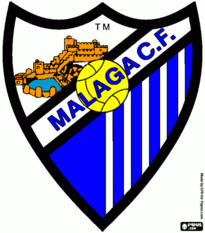 dibujo del escudo del malaga para colorear