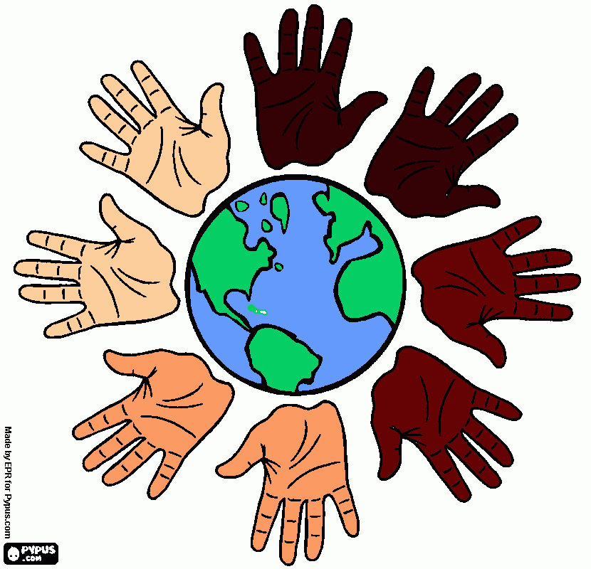 dibujo del mundo  para colorear