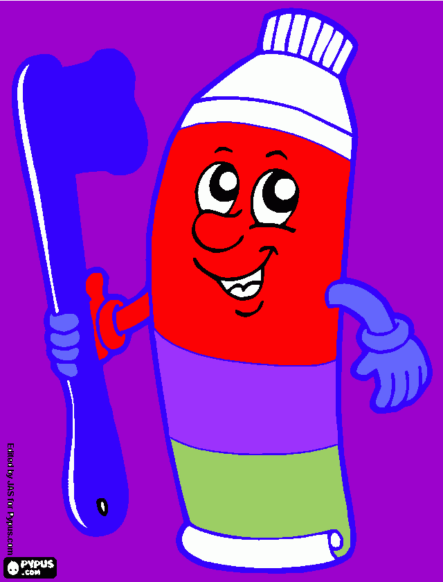dibujo dentífrico y cepillo de dientes para colorear
