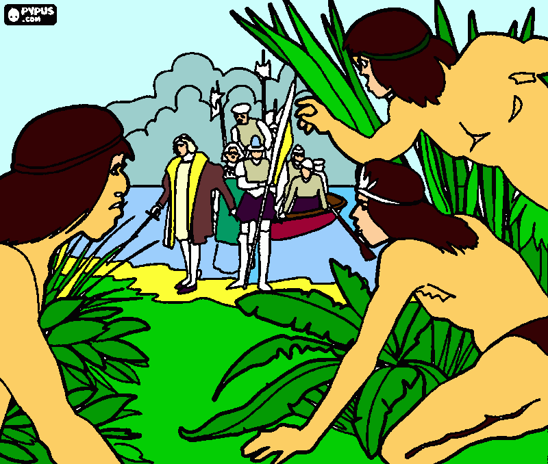 dibujo descubrimiento america para colorear