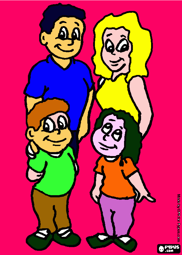 DIBUJO FAMILIA 6 OCTUBRE KAMILA  para colorear