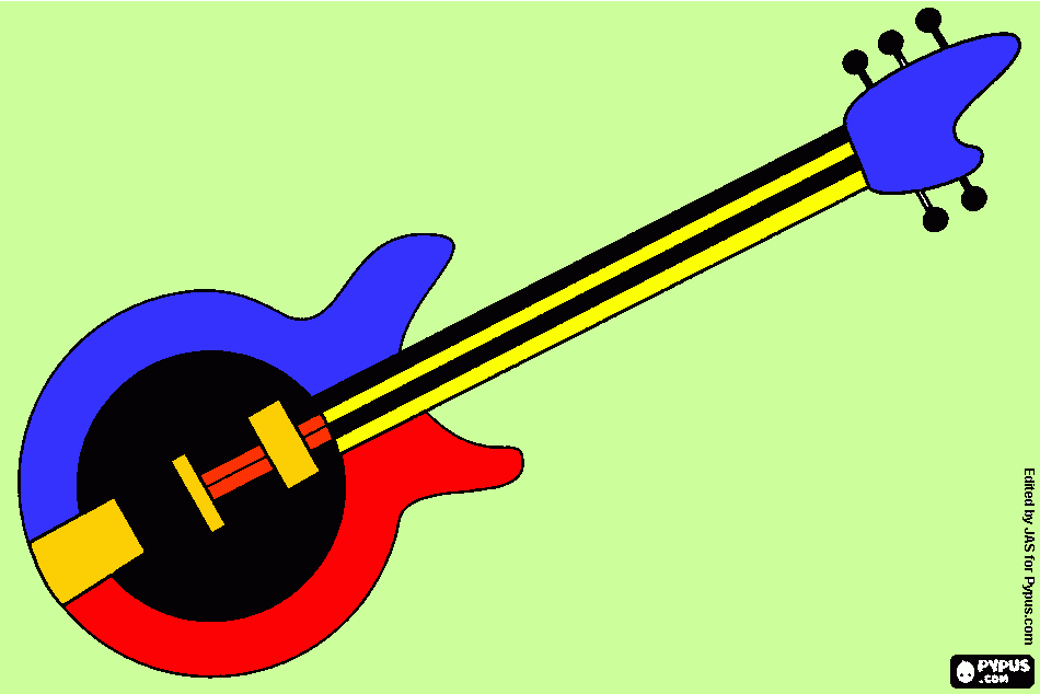 DIBUJO GUITARRA para colorear