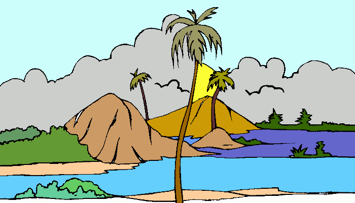 dibujo isla para colorear