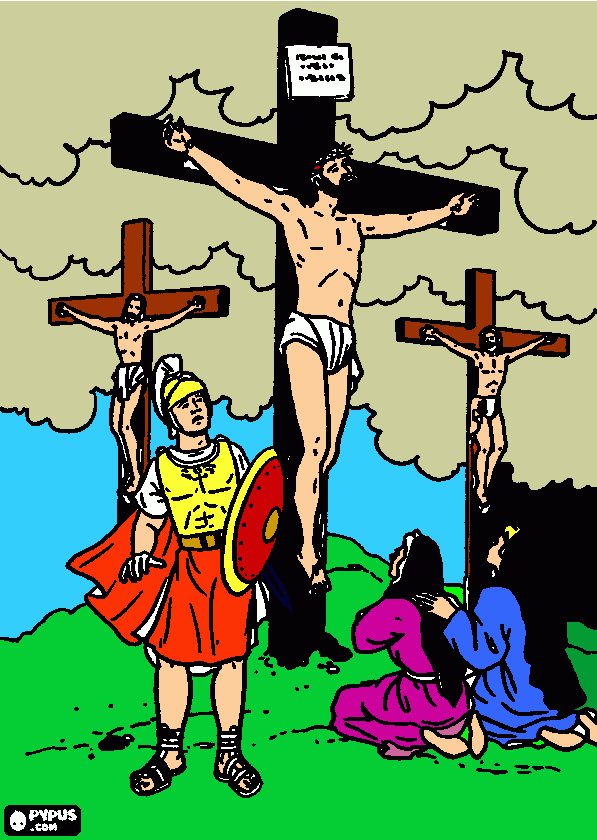 Dibujo Jesús Crucificado para colorear