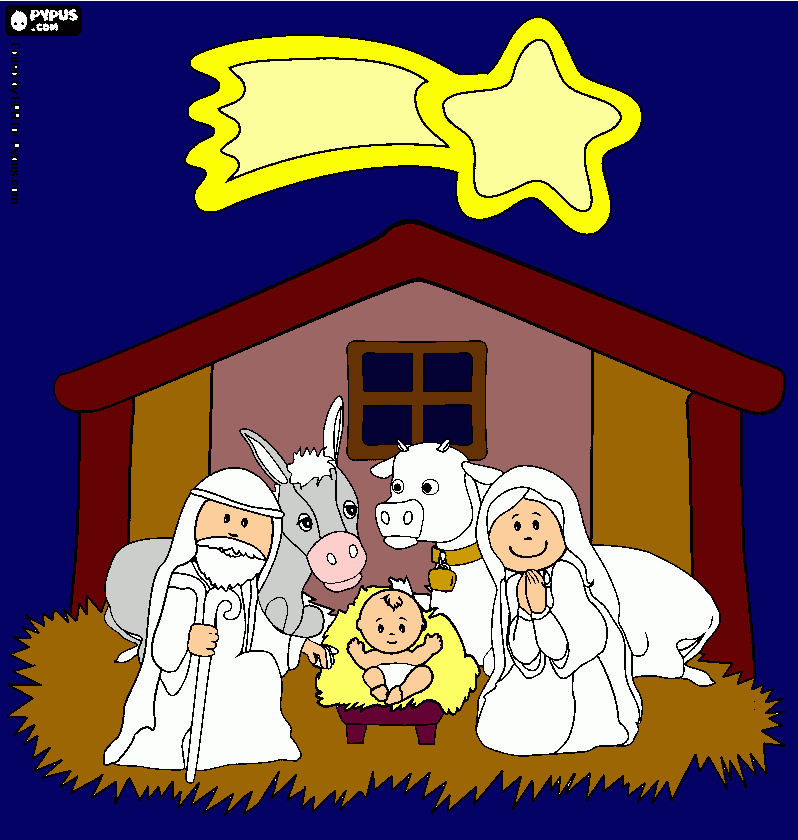 Dibujo Nacimiento de Jesús para colorear