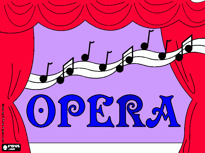 dibujo opera pintado para colorear