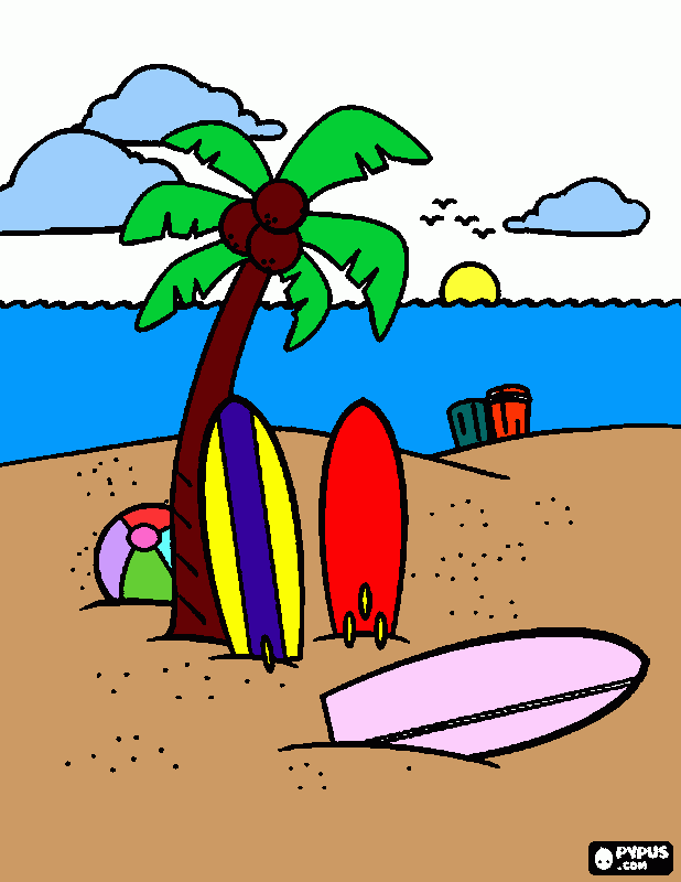 dibujo playero para colorear