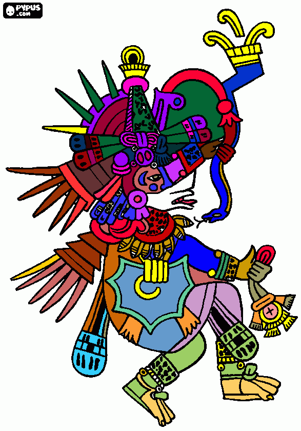 DIBUJO QUETZALCOHATL para colorear