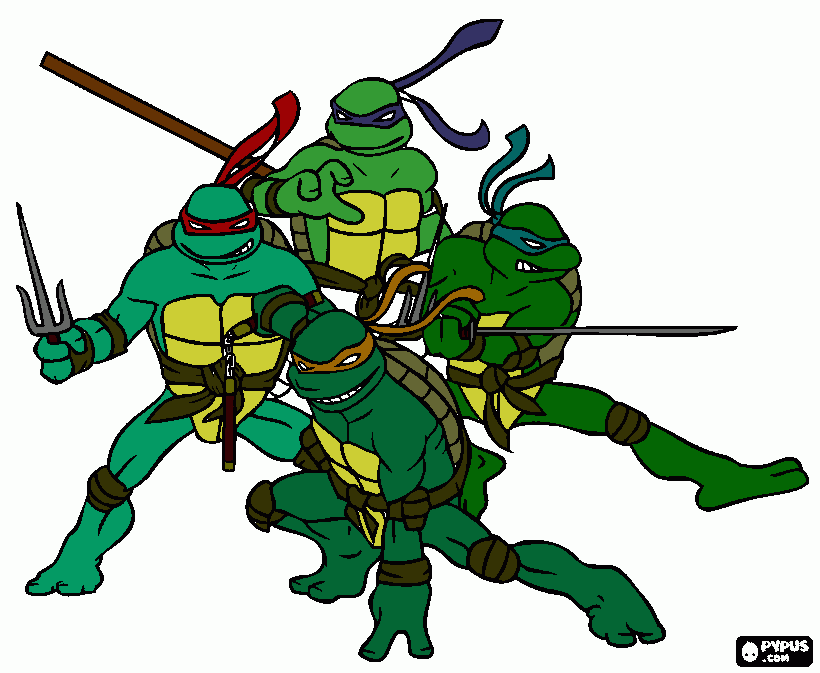 dibujo TMNT para colorear