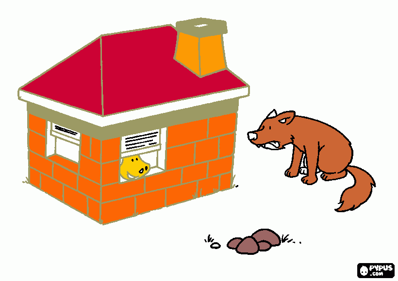 Dibujo Tres Chanchitos 2 Clase 05 Jun PK2 para colorear