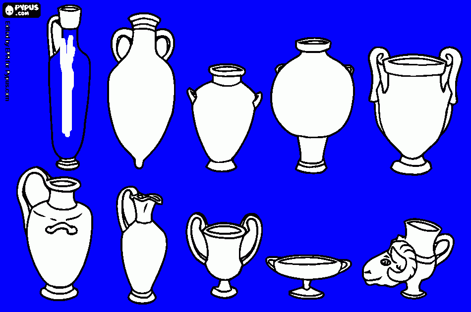 dibujo vasijas romanas para colorear