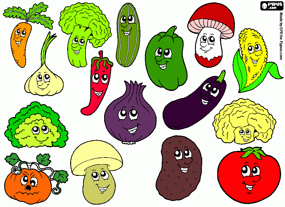 Dibujo Verduras para colorear, Dibujo Verduras para imprimir