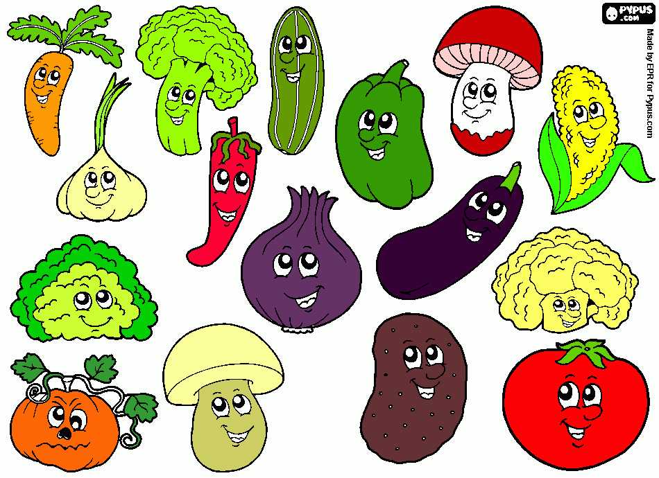Dibujo Verduras 01 Clase 01 Jun PK2 para colorear