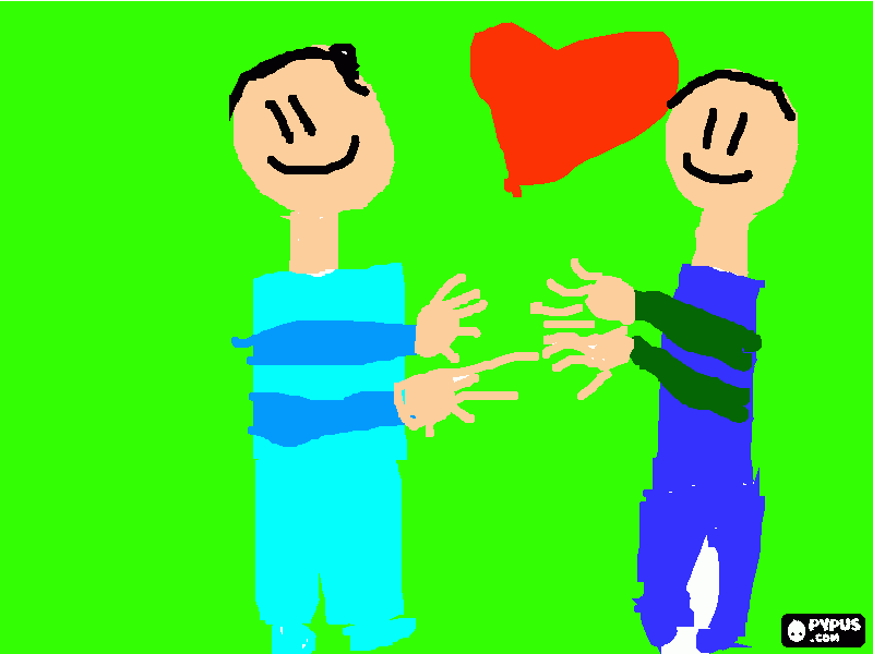 dibujo virtual - dos personas que se aman para colorear