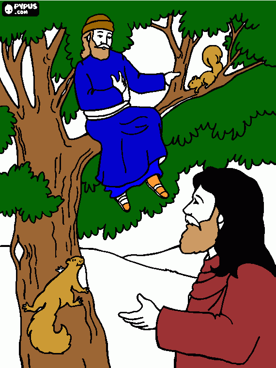 Dibujo Zaqueo para colorear