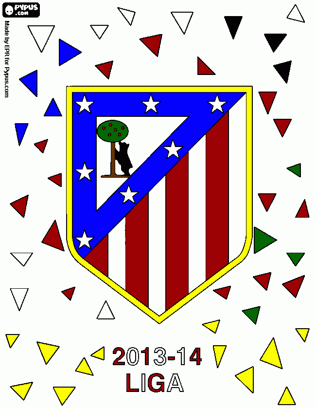 Dibujos de Atletico Madrid/campeon 2013-14 para colorear
