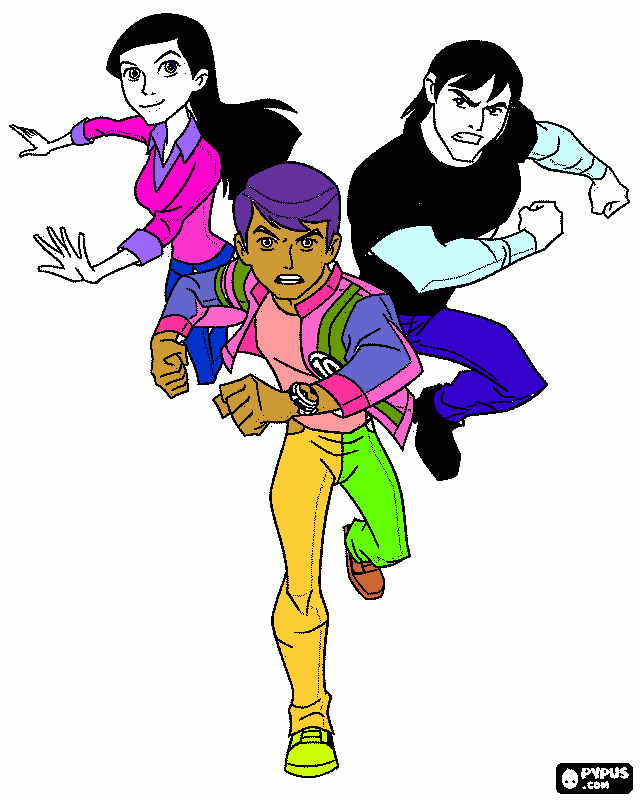 dibujos de ben 10 con sus amigos para colorear