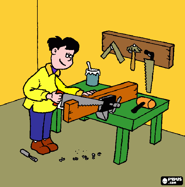 dibujos de carpintero para colorear