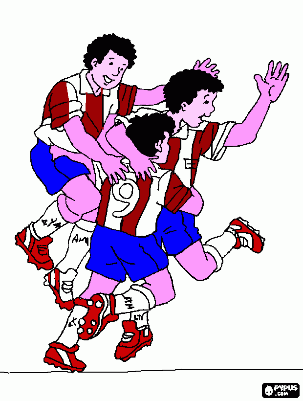DIBUJOS DE CELEBRACION DEL GOL EN FUTBOL para colorear