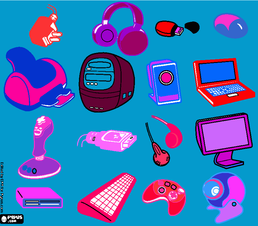 dibujos de dispositivos informaticos para colorear
