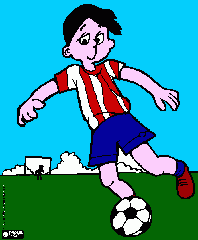 DIBUJOS DE JUGADOR DE FUTBOL CONDUCIENDO EL BALON para colorear