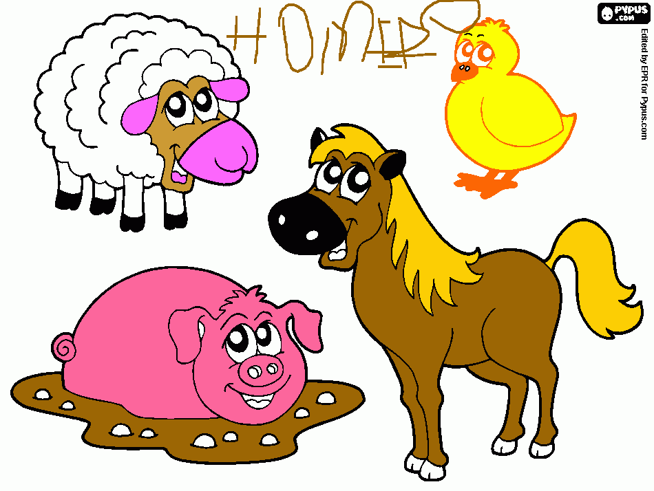 dibujos de la granja para colorear