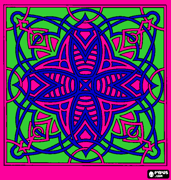 DIBUJOS DE MANDALA FIGURATIVO DE UNA FLOR para colorear