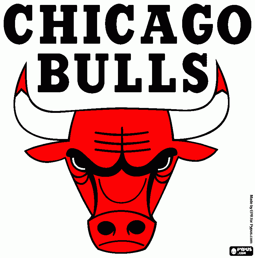 dibujos logo chicago bulls, equipo para colorear