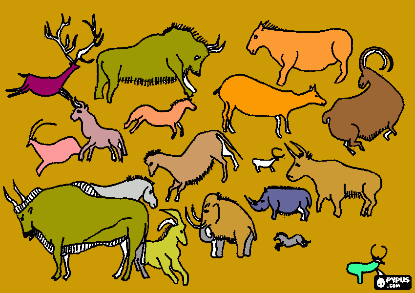 dibujos rupestre para colorear