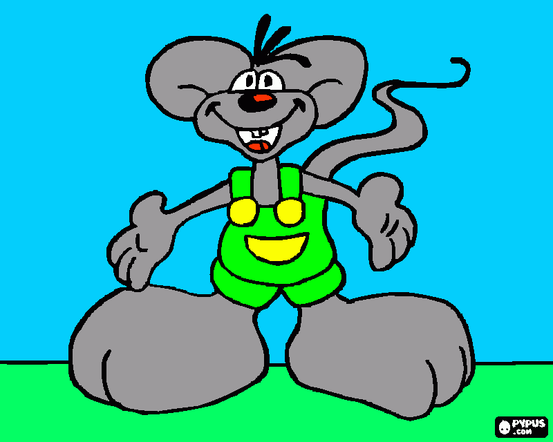 Diddl es un ratón blanco saltador con grandes orejas y pies y está enamorado de Diddilinna. para colorear