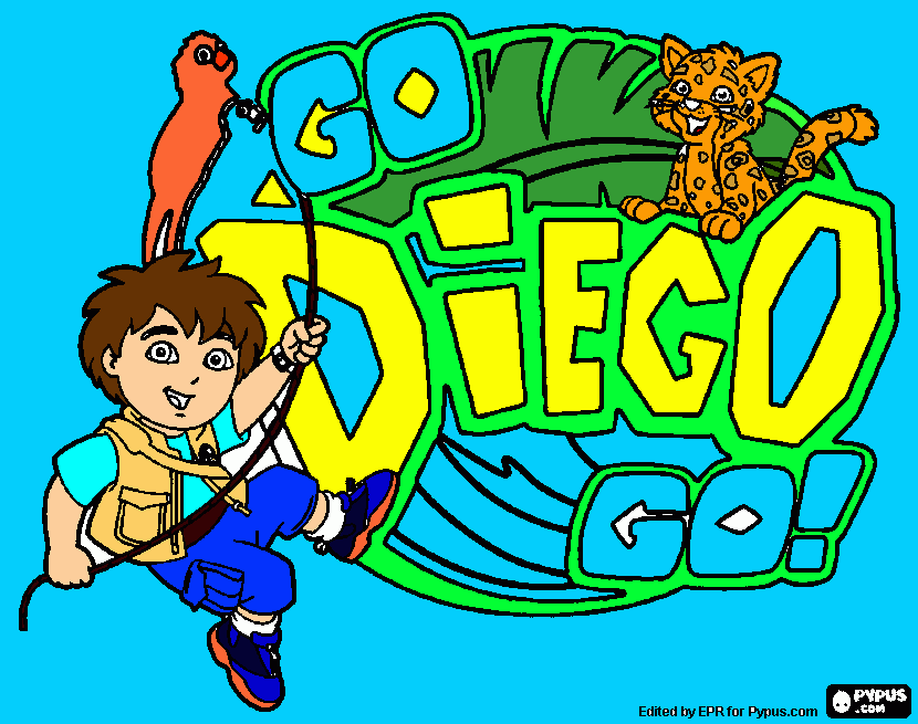 diego con sus amigos para colorear