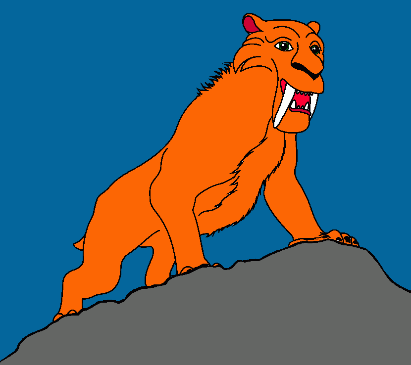 diego un tigre dientes de sable para colorear