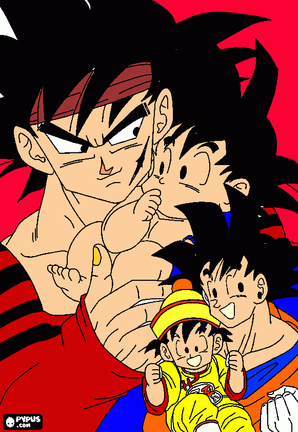 dinastia saiyan para colorear