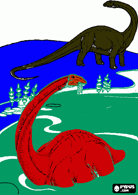 Dinosaurios de colores para colorear