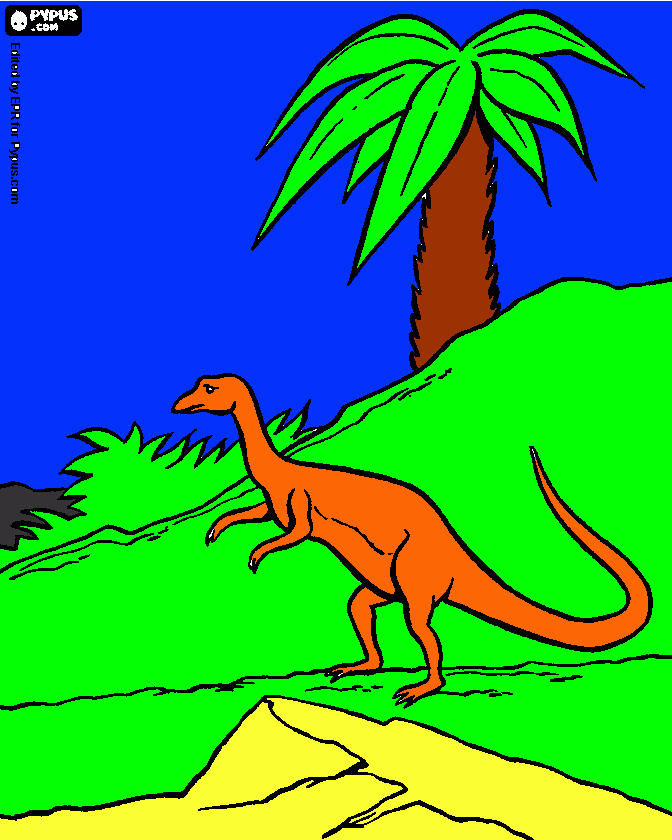 dinosauros  pekeños y agiles para colorear