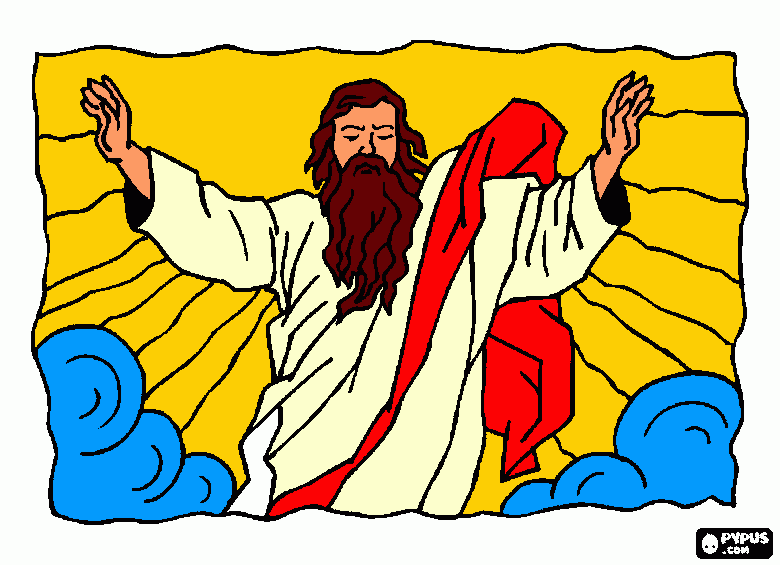 dios del cielo para colorear