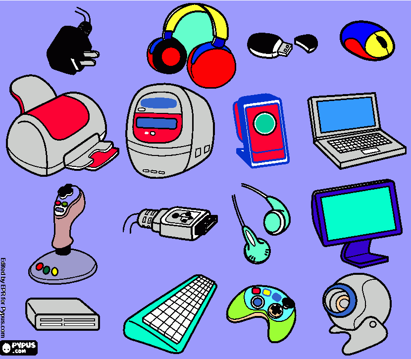 Dispositivos de informatica para colorear