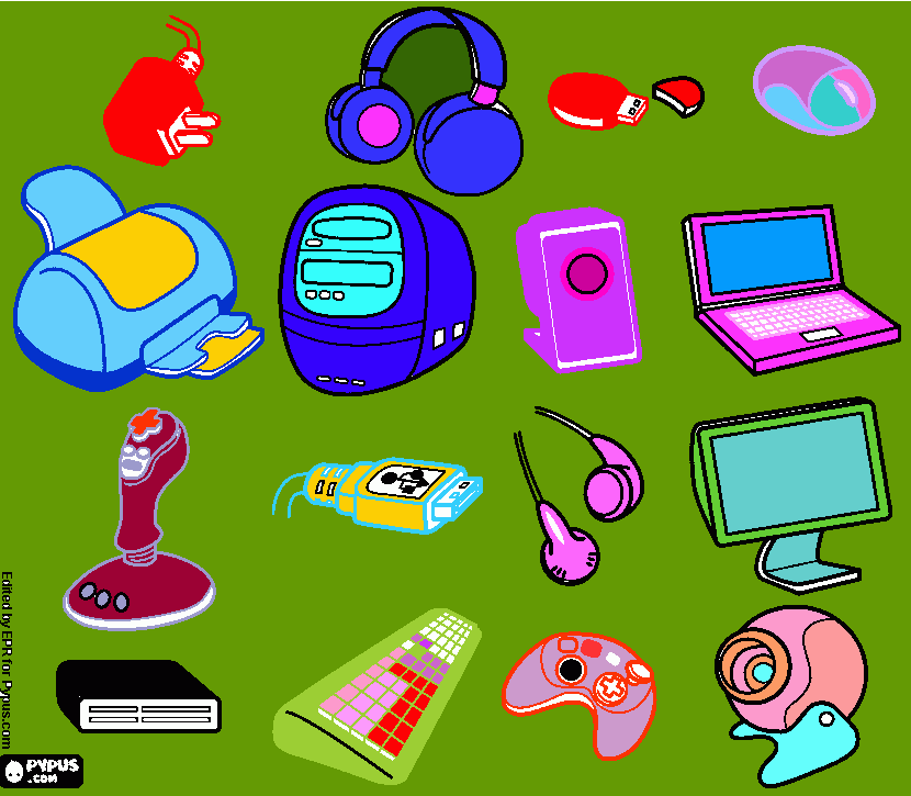 dispositivos informáticos para colorear